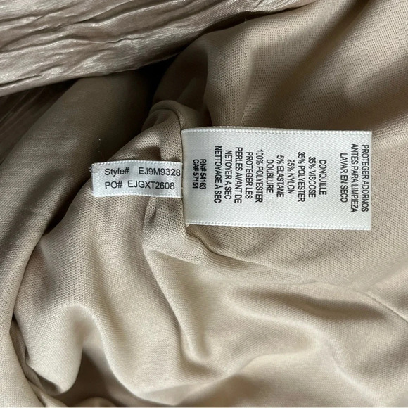 Eliza J (NWT) Textured Beaded Gold Tan Midi Sheath Dress Size 4 - Picture 14 of 14